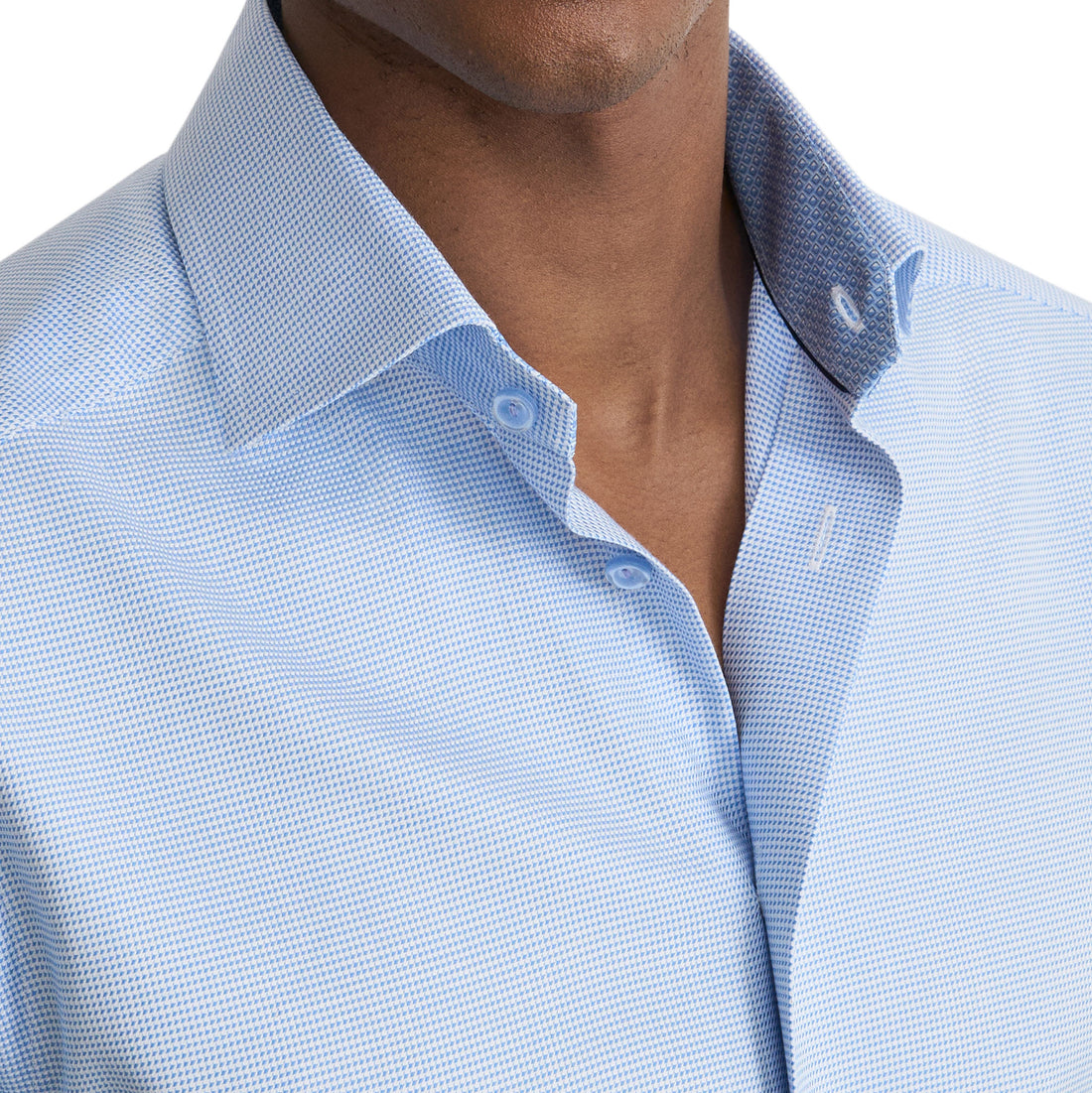 Light Blue Semi-Solid Twill Contemporary Fit Dress Shirt - ETON - Boutique Jacques International