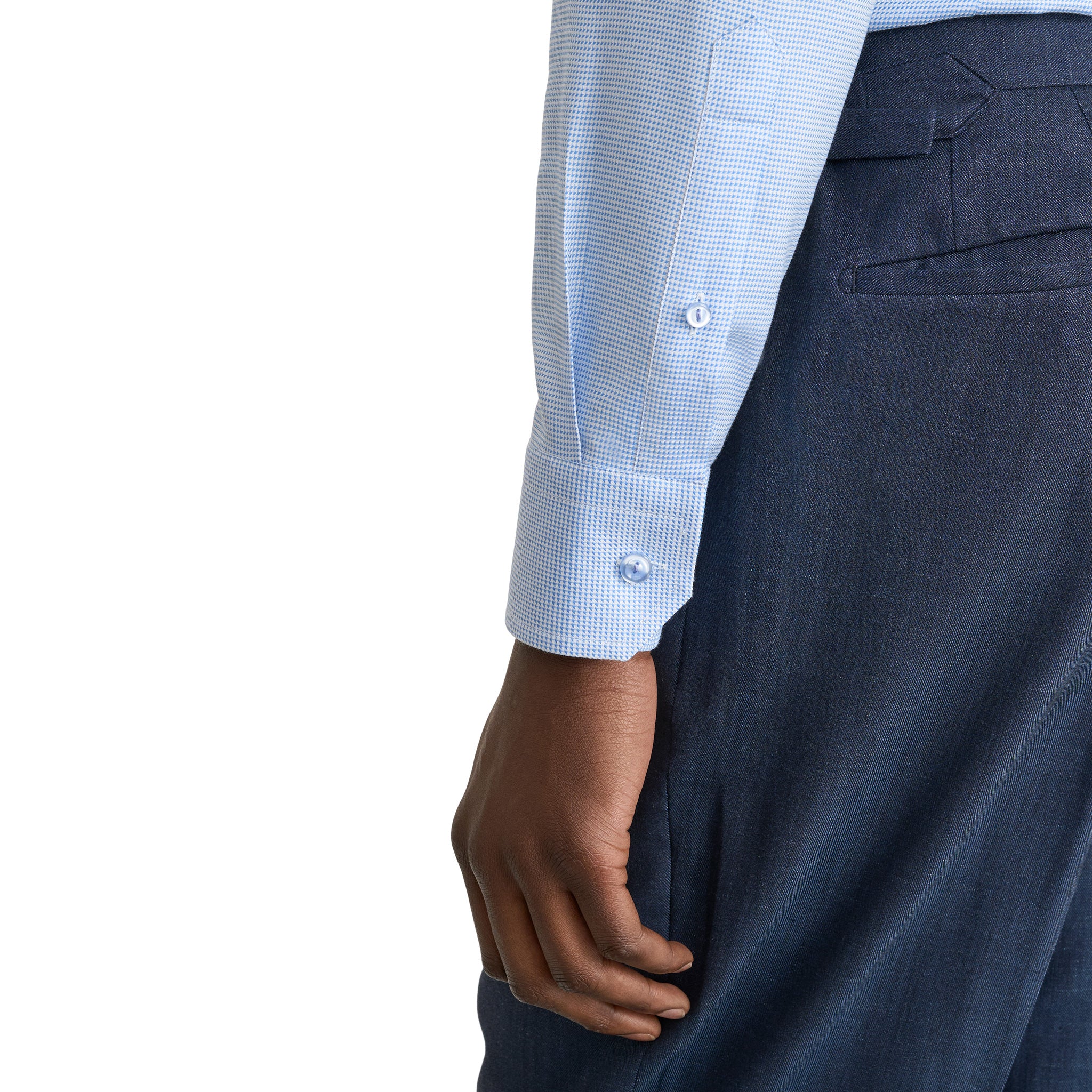 Light Blue Semi-Solid Twill Contemporary Fit Dress Shirt - ETON - Boutique Jacques International