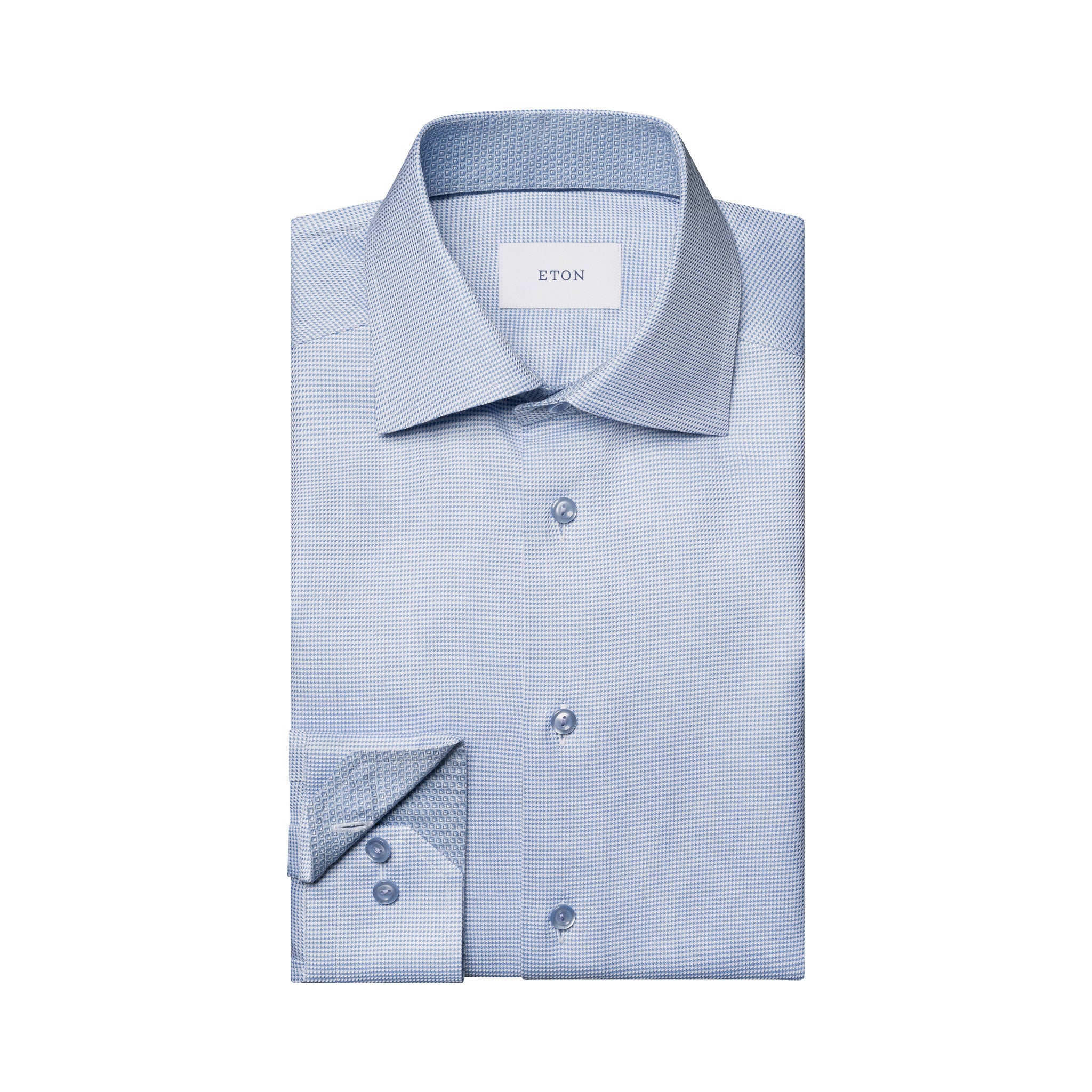 Light Blue Semi-Solid Twill Contemporary Fit Dress Shirt - ETON - Boutique Jacques International