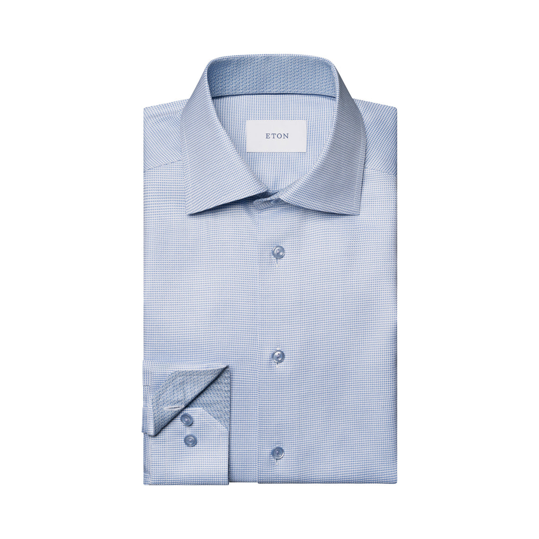 Light Blue Semi-Solid Twill Slim Fit Dress Shirt - ETON - Boutique Jacques International