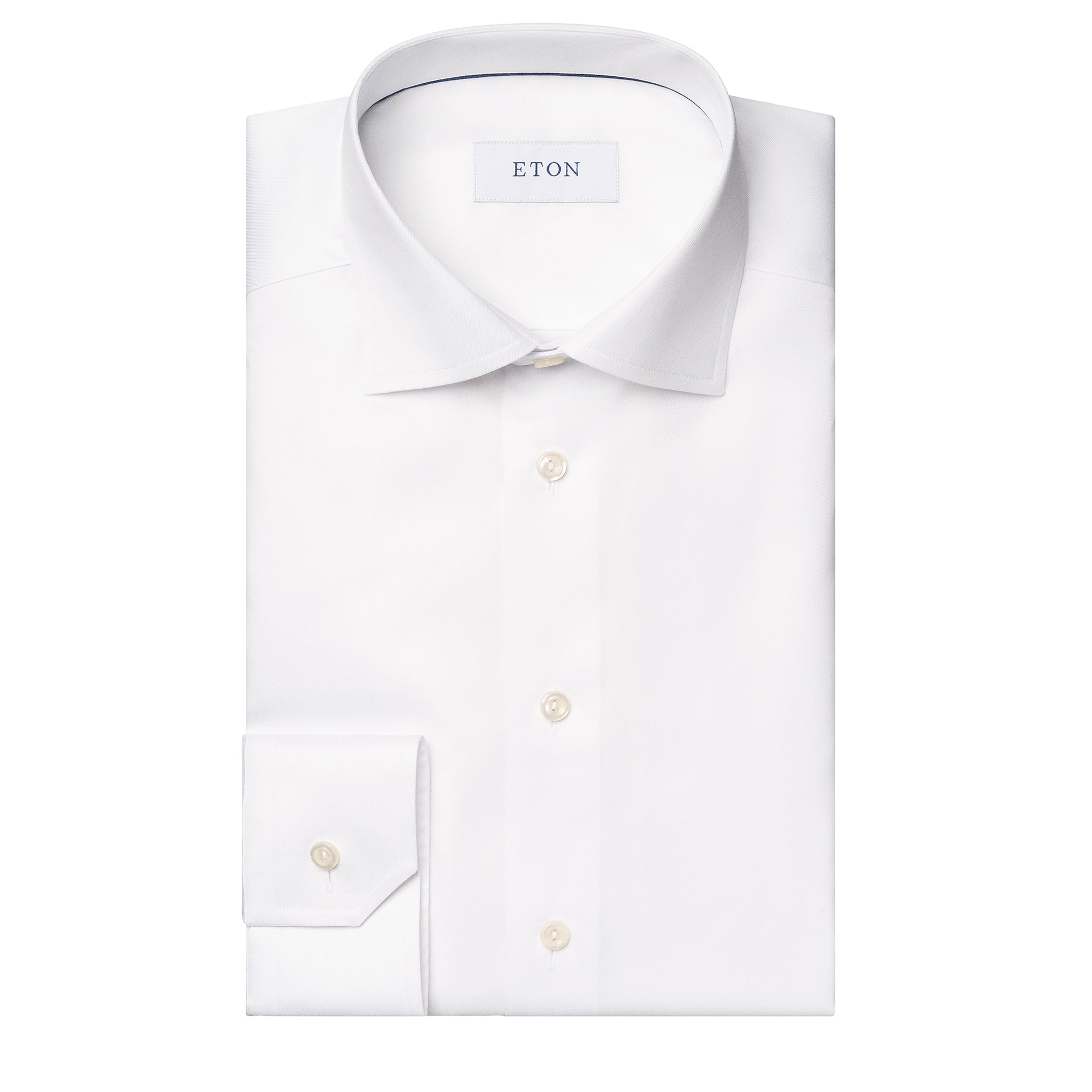White Signature Twill Slim Fit Dress Shirt - ETON - Boutique Jacques International