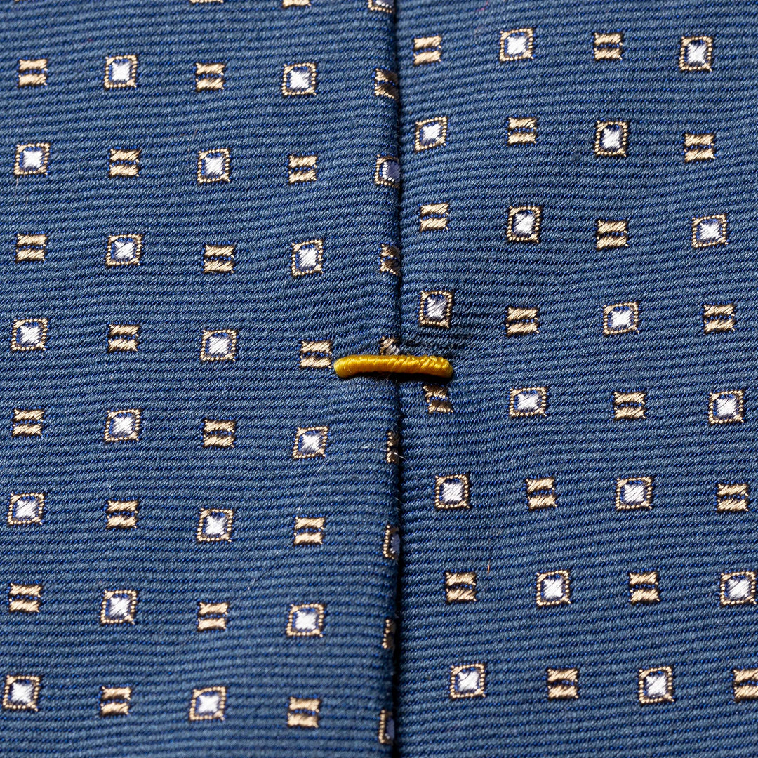 Navy Blue Dotted Silk Tie - ETON