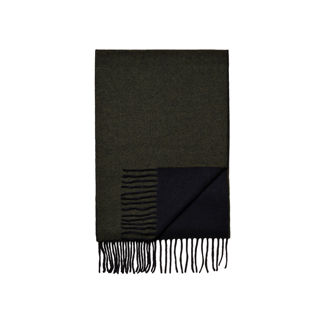 Dark Green Double-Face Wool Scarf - ETON