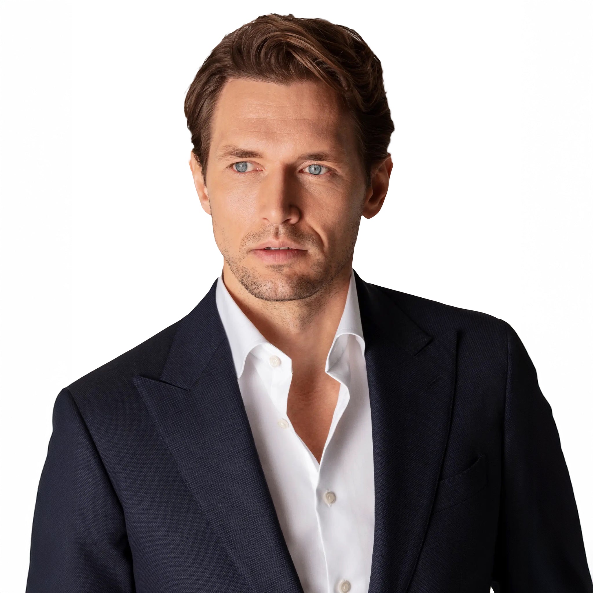 White Signature Twill Slim Fit Dress Shirt - ETON - Boutique Jacques International