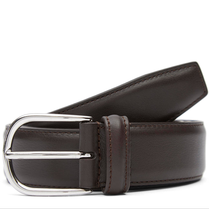 Smooth Brown Nappa Calf Leather Belt - Anderson's