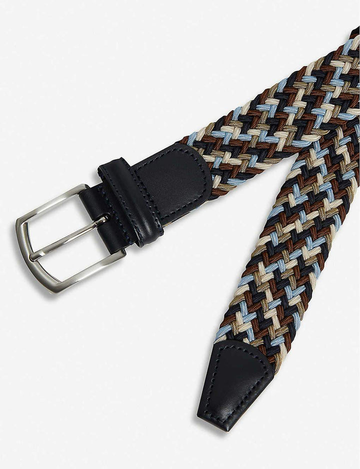 Brown & Blue Woven Stretch Belt - Anderson's - Boutique Jacques International
