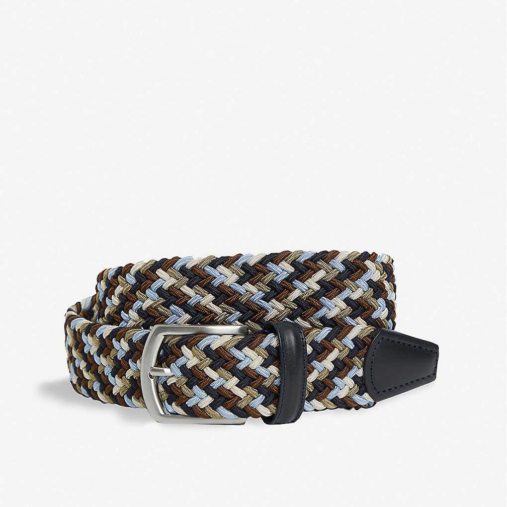 Brown & Blue Woven Stretch Belt - Anderson's - Boutique Jacques International