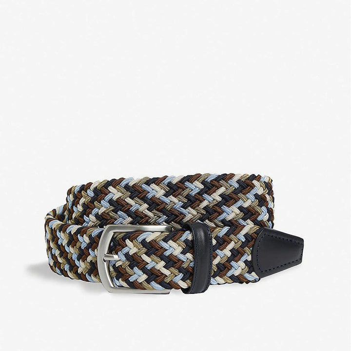 Brown & Blue Woven Stretch Belt - Anderson's - Boutique Jacques International