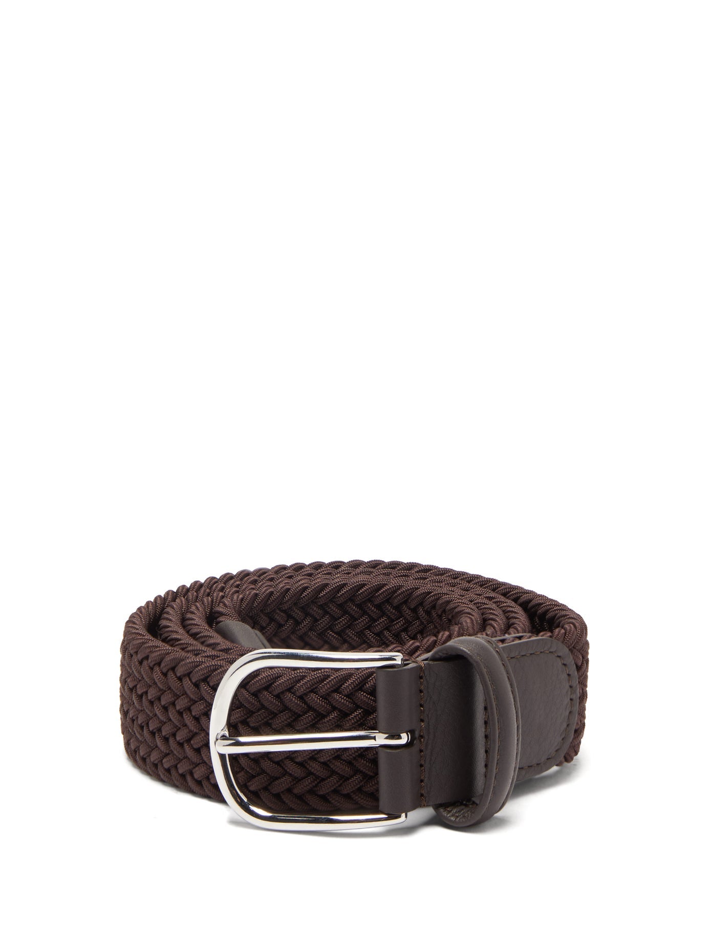Brown Solid Woven Elastic Belt - Anderson's - Boutique Jacques International