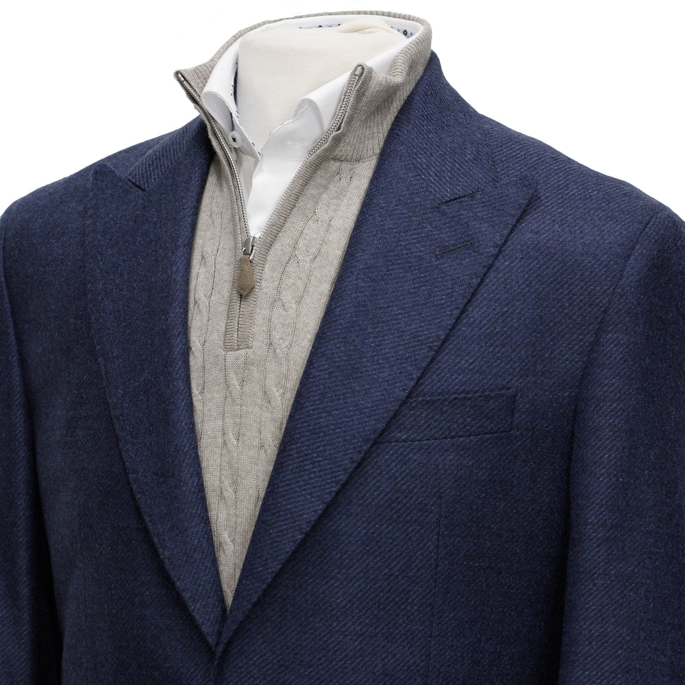 Navy Blue Marco Contemporary Fit Unconstructed Sport Jacket - Jack Victor Loro Piana - Boutique Jacques International