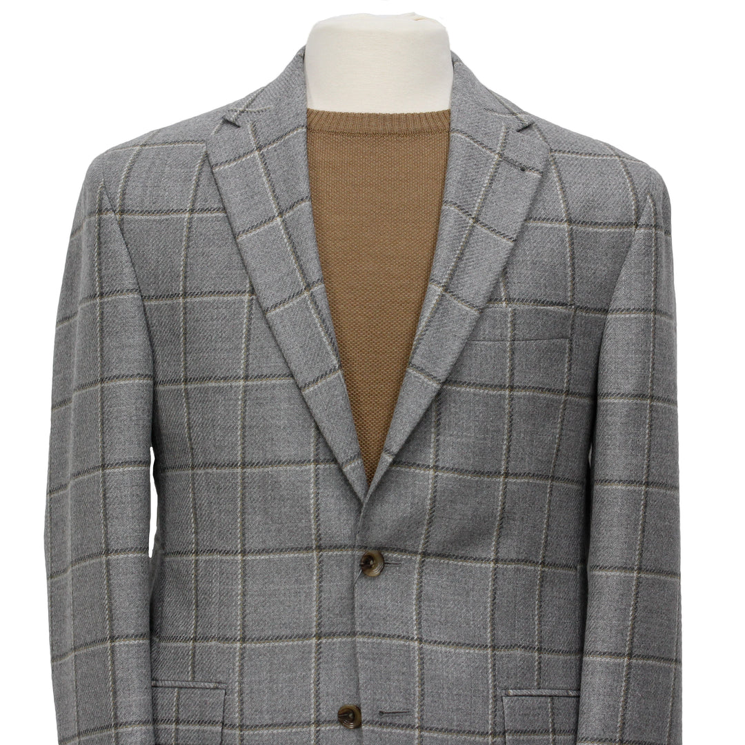 Gray Check Unconstructed Midland Contemporary Fit Sport Jacket - Jack Victor - Boutique Jacques International