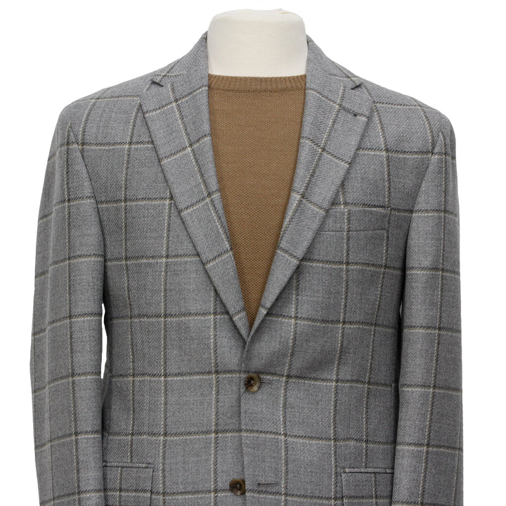 Gray Check Unconstructed Midland Contemporary Fit Sport Jacket - Jack Victor - Boutique Jacques International