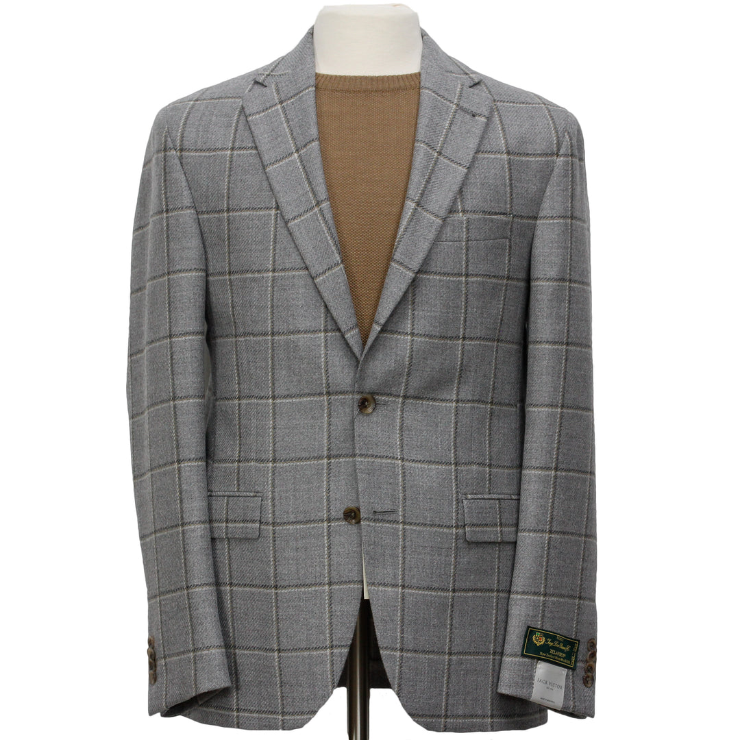Gray Check Unconstructed Midland Contemporary Fit Sport Jacket - Jack Victor - Boutique Jacques International