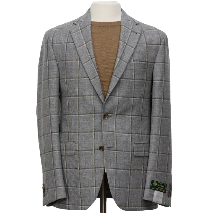Gray Check Unconstructed Midland Contemporary Fit Sport Jacket - Jack Victor - Boutique Jacques International