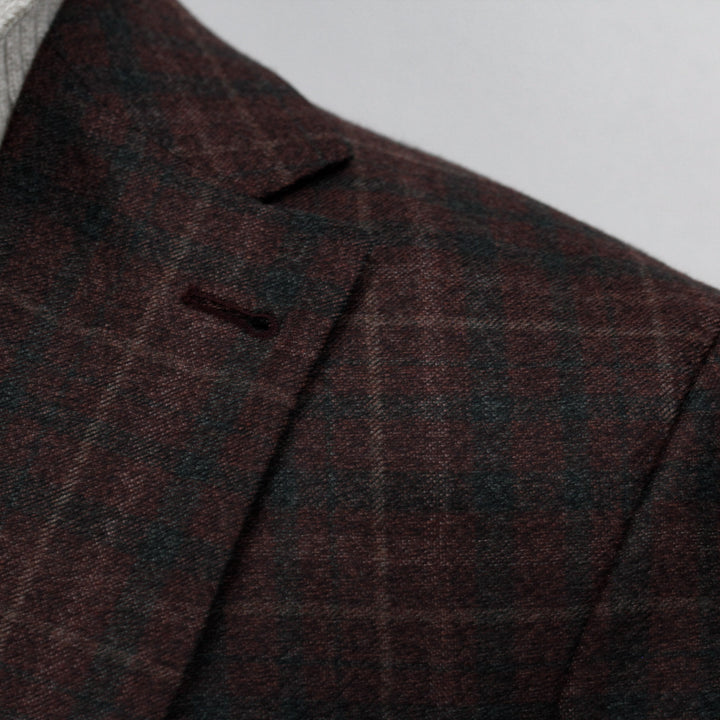 Burgundy Plaid Midland Contemporary Fit Unconstructed Sport Jacket - Jack Victor - Boutique Jacques International