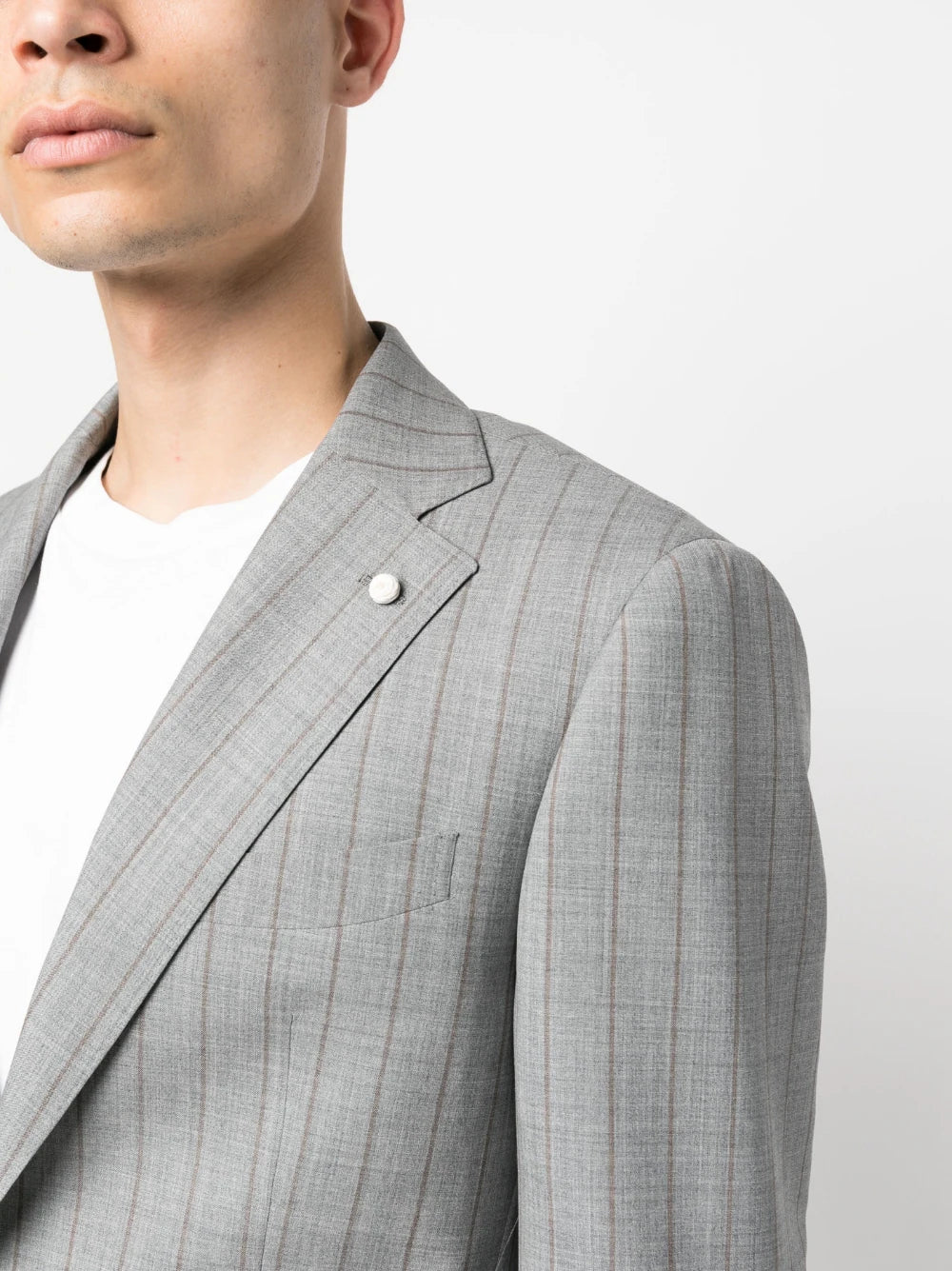 Gray Pin-Stripe Luigi Bianchi Mantova Suit - Boutique Jacques International
