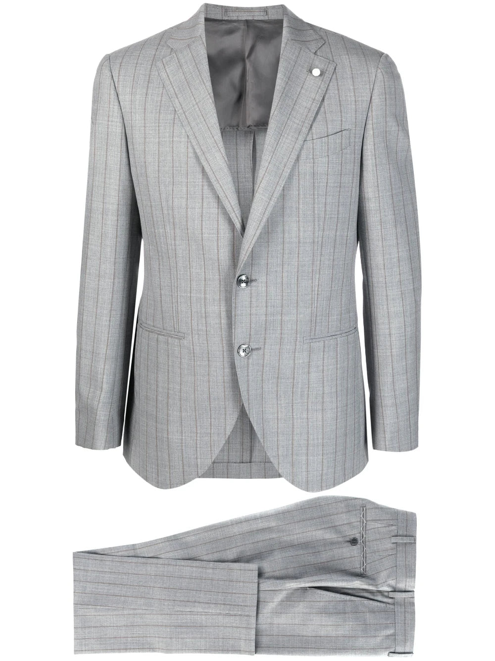 Gray Pin-Stripe Luigi Bianchi Mantova Suit - Boutique Jacques International