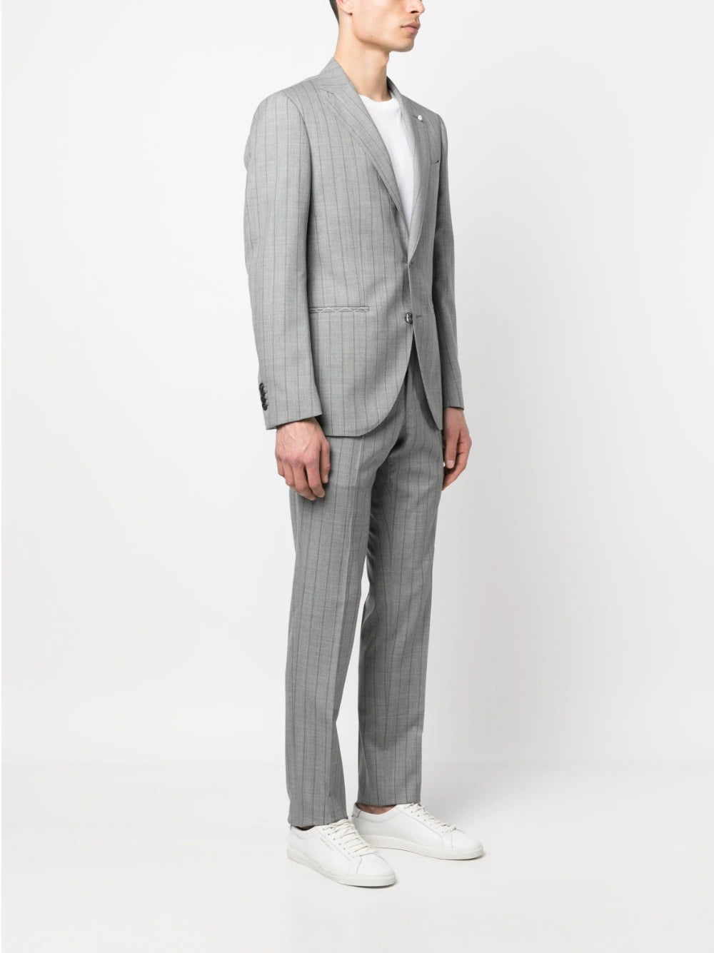 Gray Pin-Stripe Luigi Bianchi Mantova Suit - Boutique Jacques International
