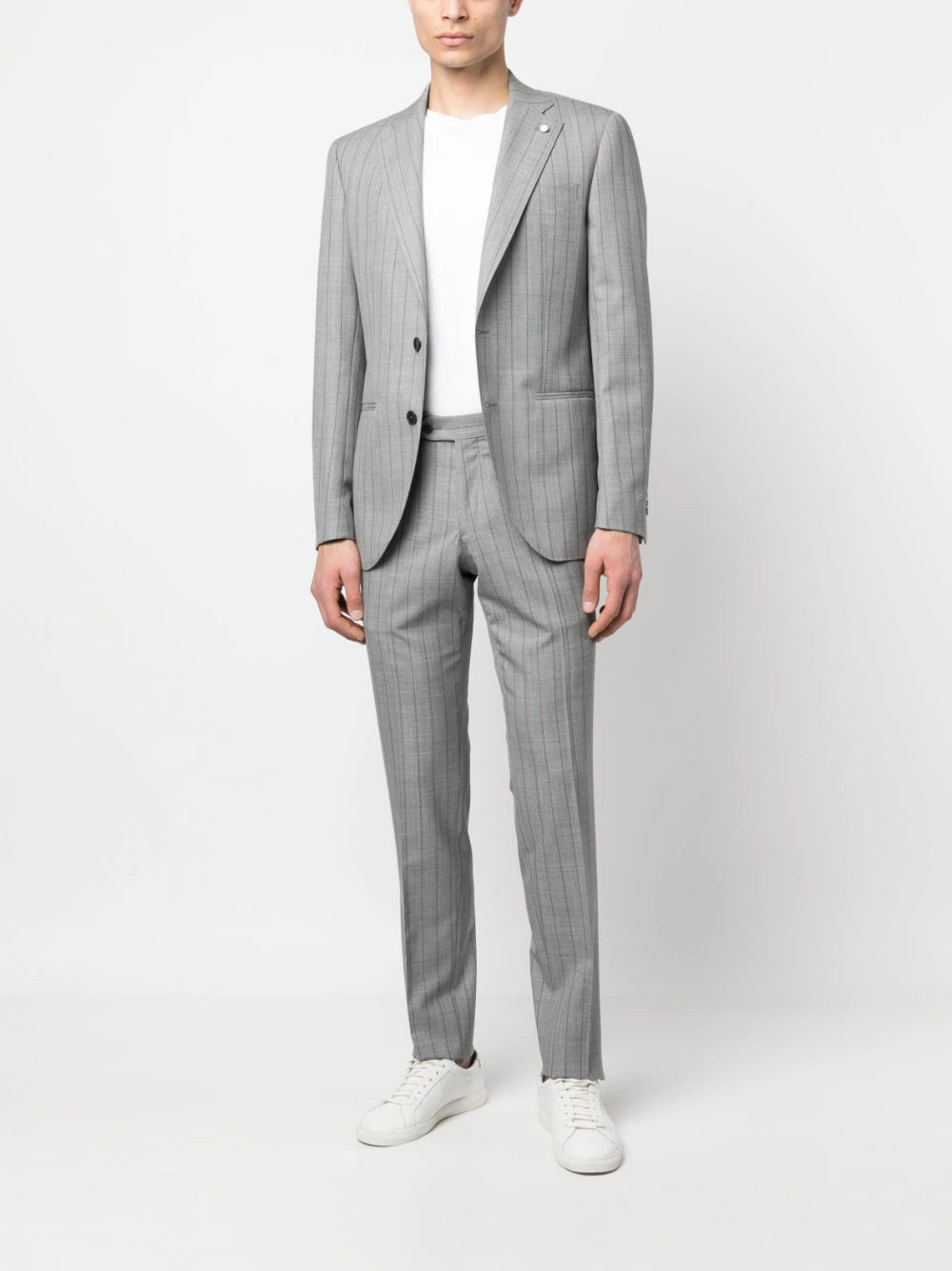 Gray Pin-Stripe Luigi Bianchi Mantova Suit - Boutique Jacques International