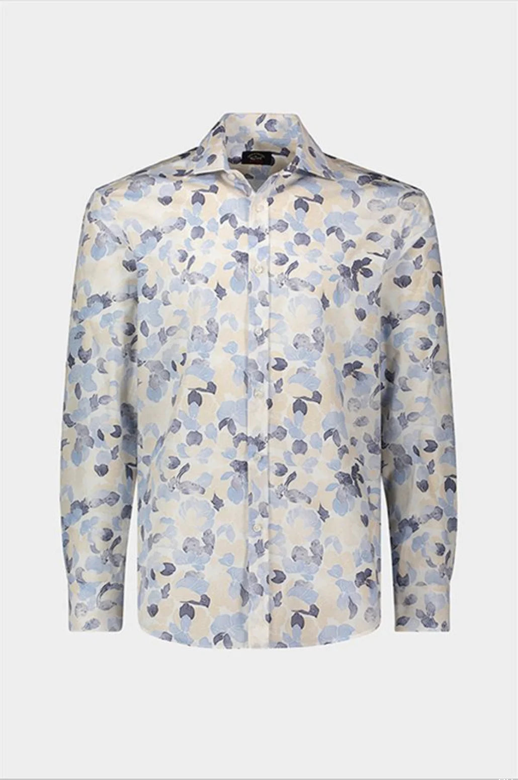 Blue Floral Poplin Casual Shirt - Paul & Shark - Boutique Jacques International