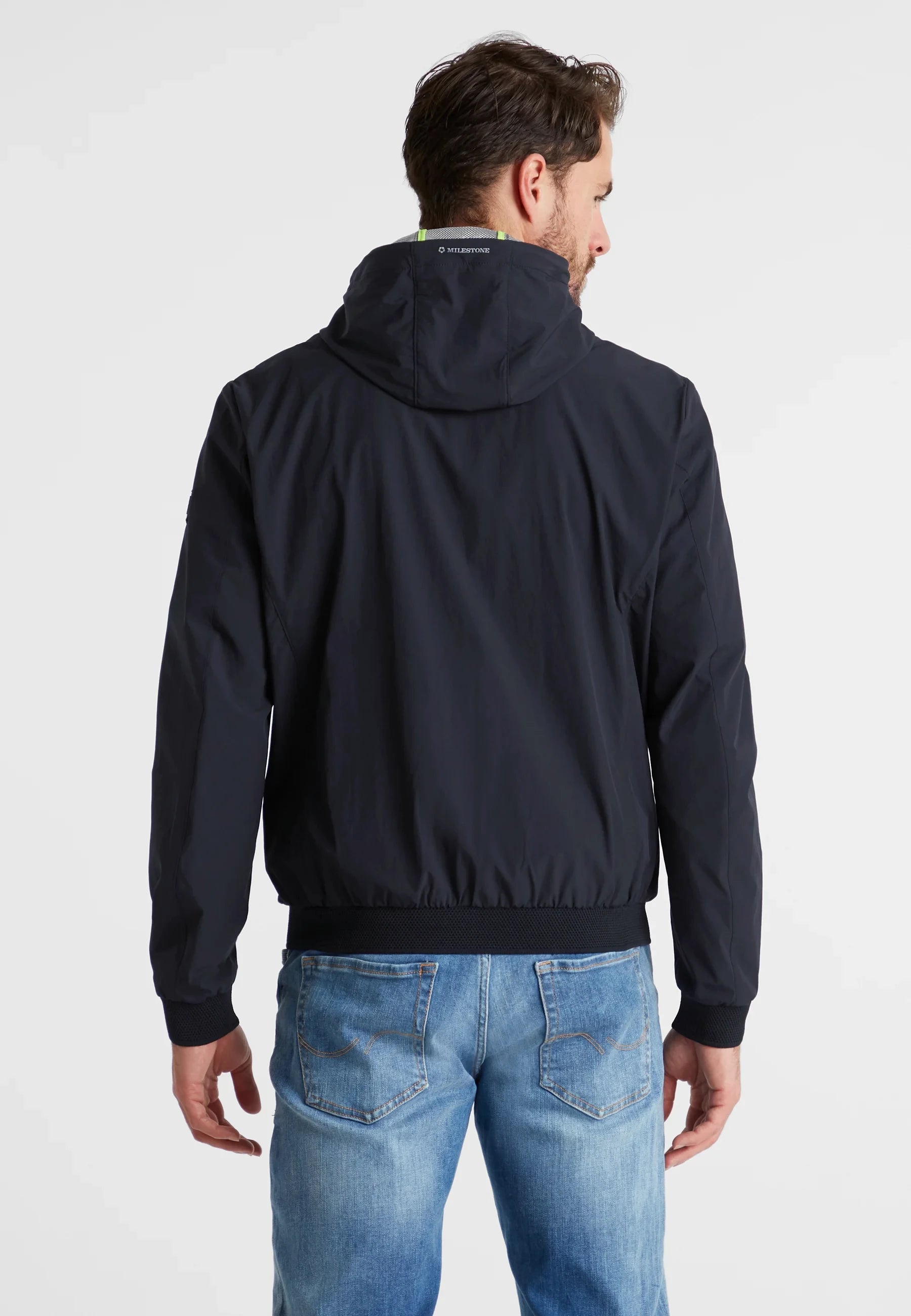 Lightweight Blue Bomber Jacket - Milestone - Boutique Jacques International