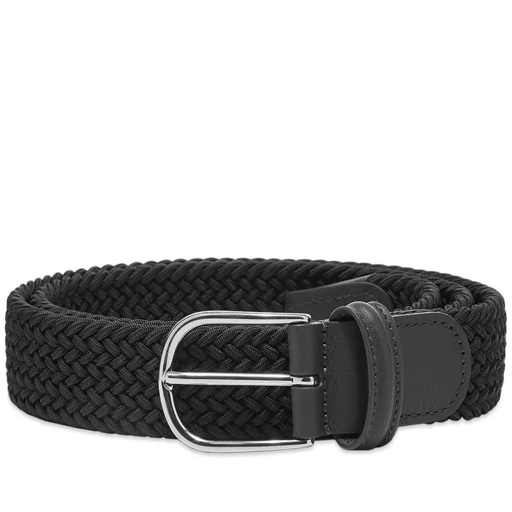 Black Solid Woven Elastic Belt - Anderson's - Boutique Jacques International