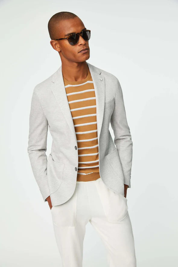 Light Gray Unconstructed Jacket - LBM 1911 - Boutique Jacques International