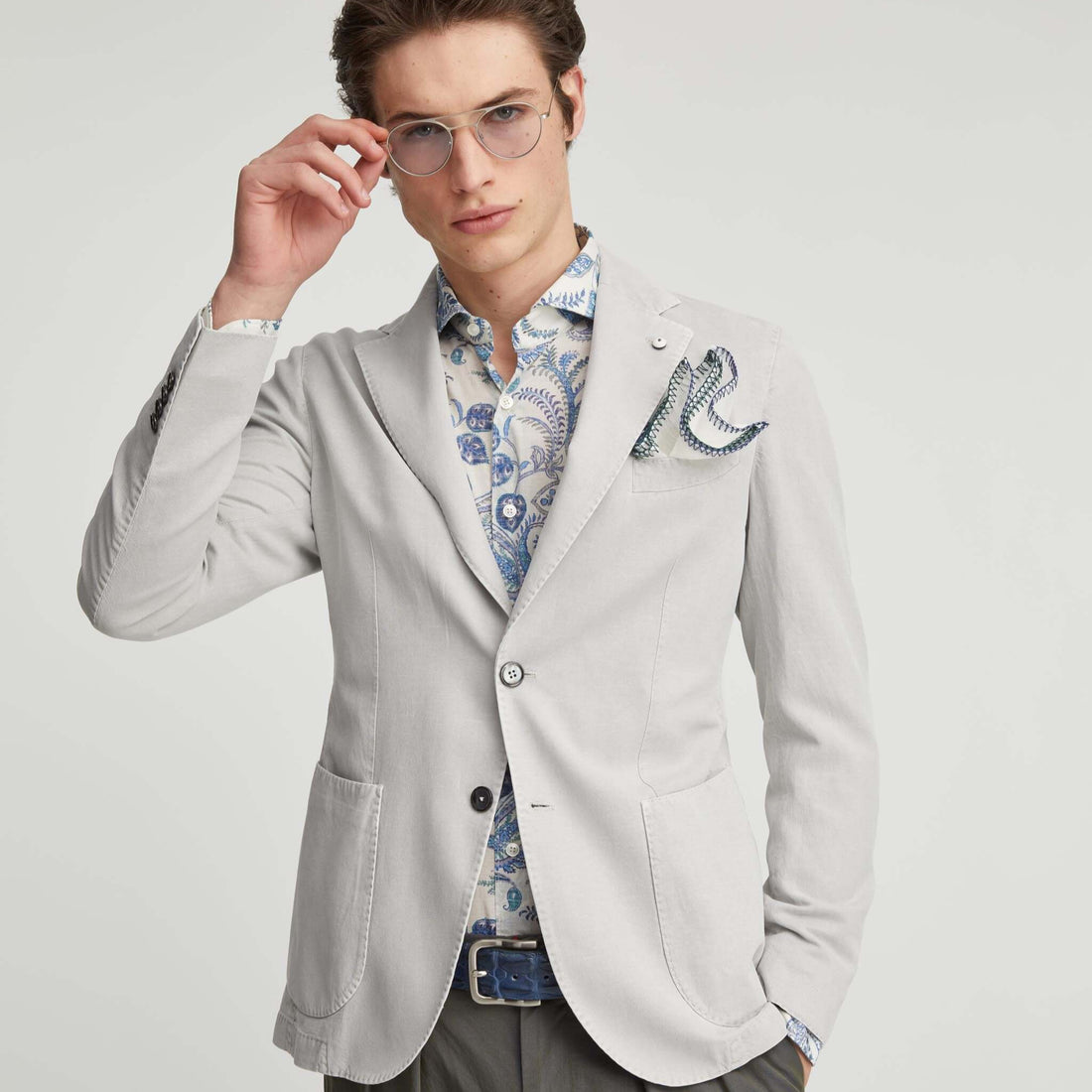Gray Cotton Sport Coat - L.B.M 1911 - Boutique Jacques International