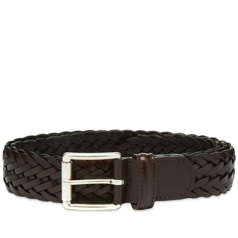 Brown Woven Leather Belt - Anderson's - Boutique Jacques International