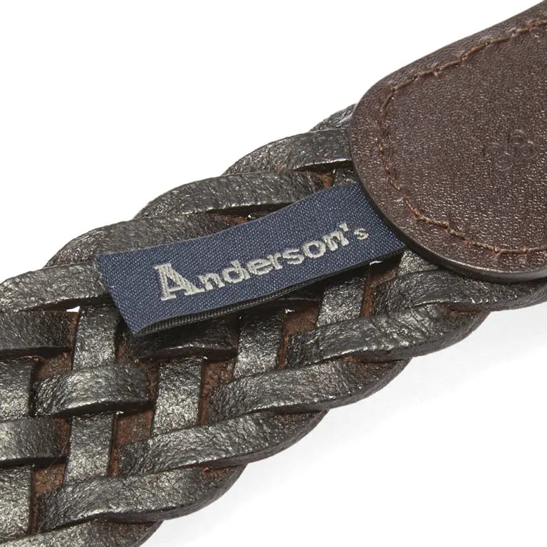 Brown Woven Leather Belt - Anderson's - Boutique Jacques International