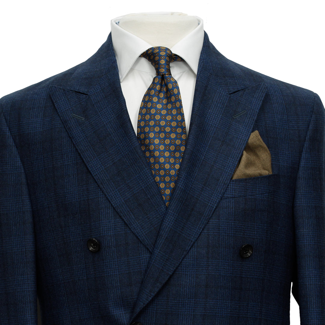 Dark Blue Tonal Check Martin Contemporary Fit Unconstructed Suit - Jack Victor - Boutique Jacques International