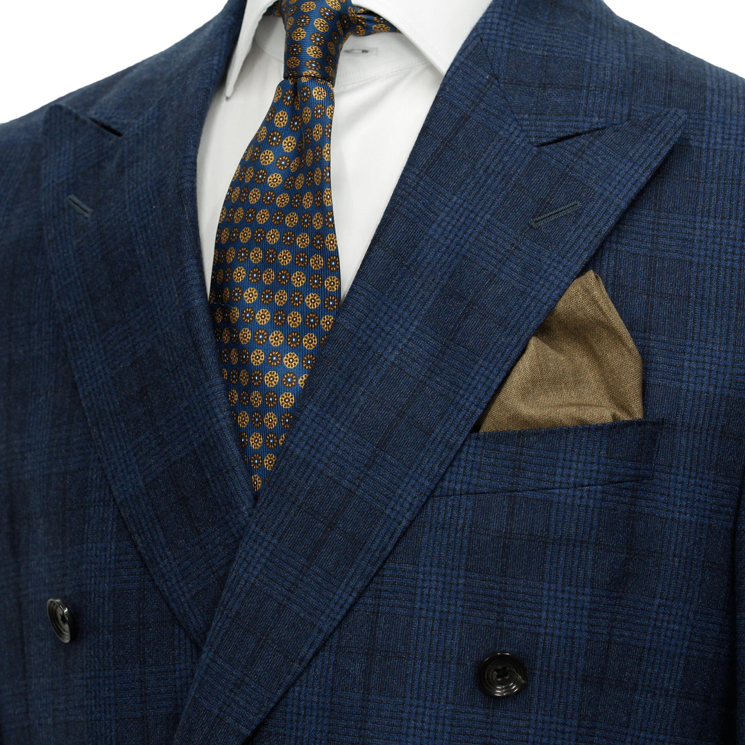 Dark Blue Tonal Check Martin Contemporary Fit Unconstructed Suit - Jack Victor - Boutique Jacques International