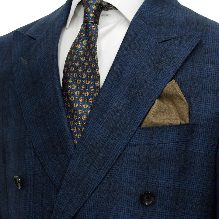 Dark Blue Tonal Check Martin Contemporary Fit Unconstructed Suit - Jack Victor - Boutique Jacques International