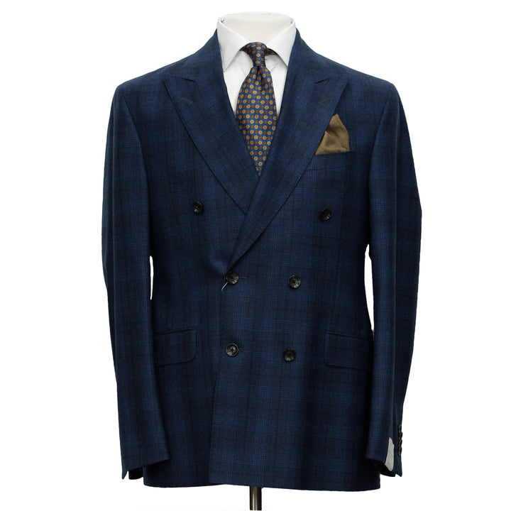 Dark Blue Tonal Check Martin Contemporary Fit Unconstructed Suit - Jack Victor - Boutique Jacques International