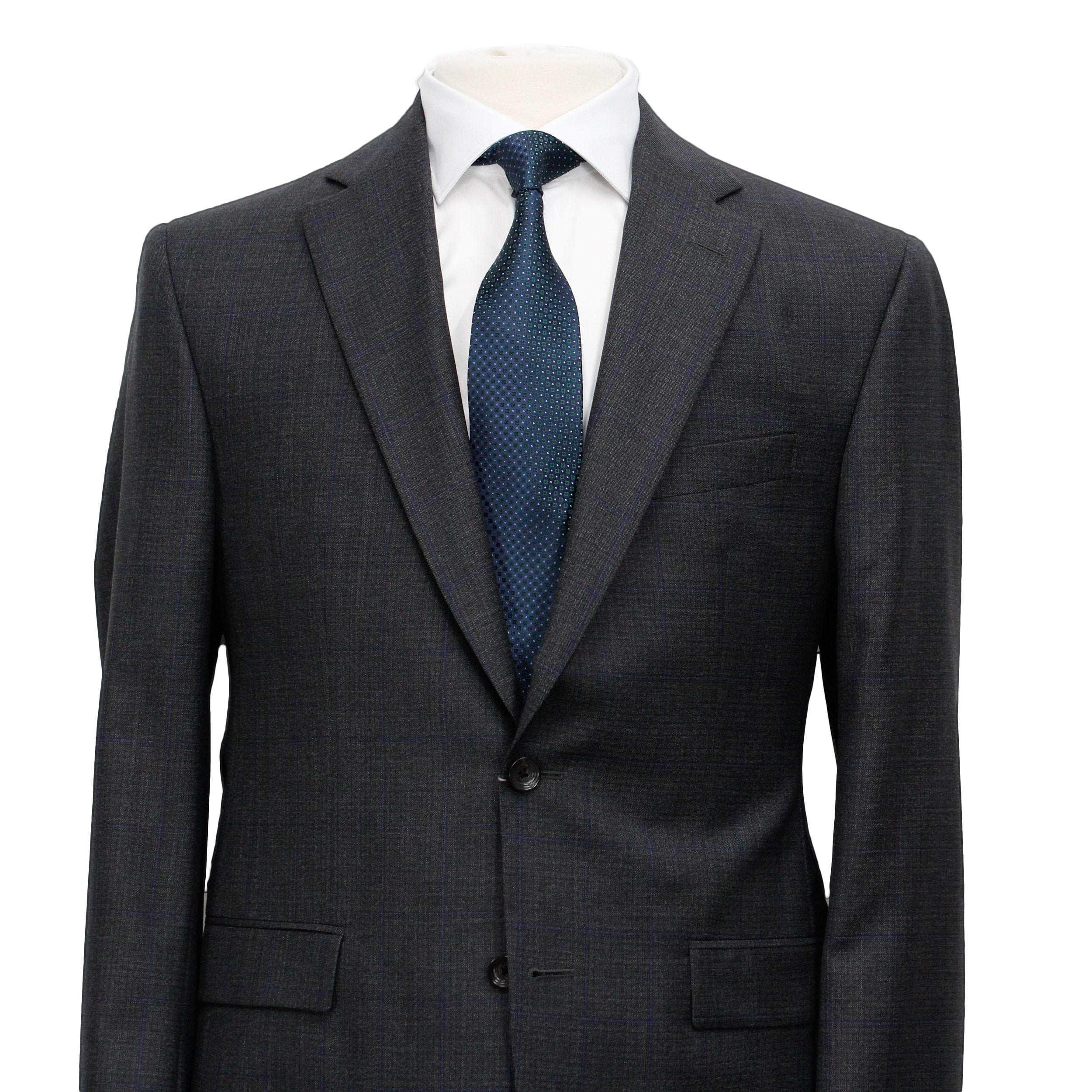 Gray and Blue Neat Check Esprit Modern Fit Suit - Jack Victor - Boutique Jacques International