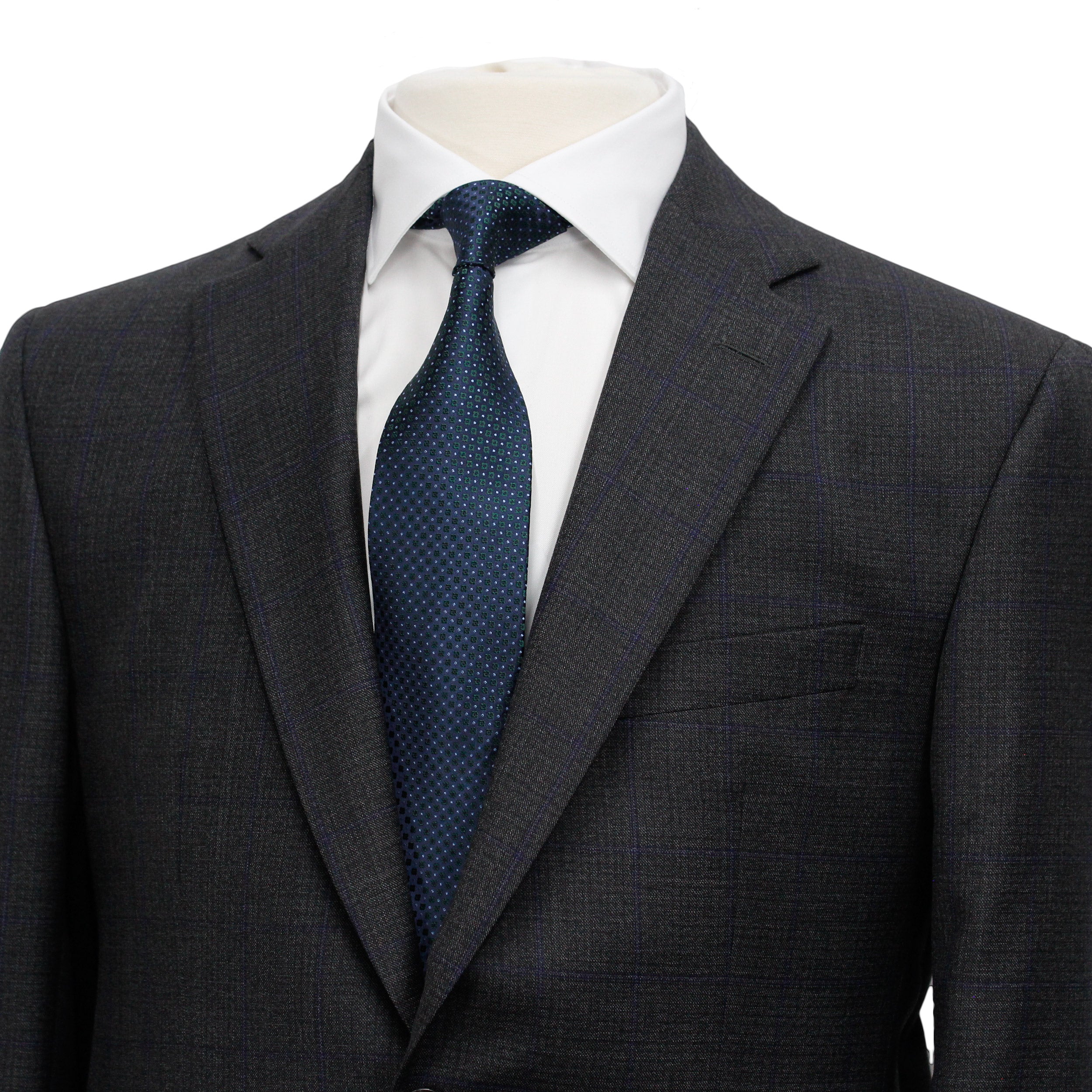 Gray and Blue Neat Check Esprit Modern Fit Suit - Jack Victor - Boutique Jacques International