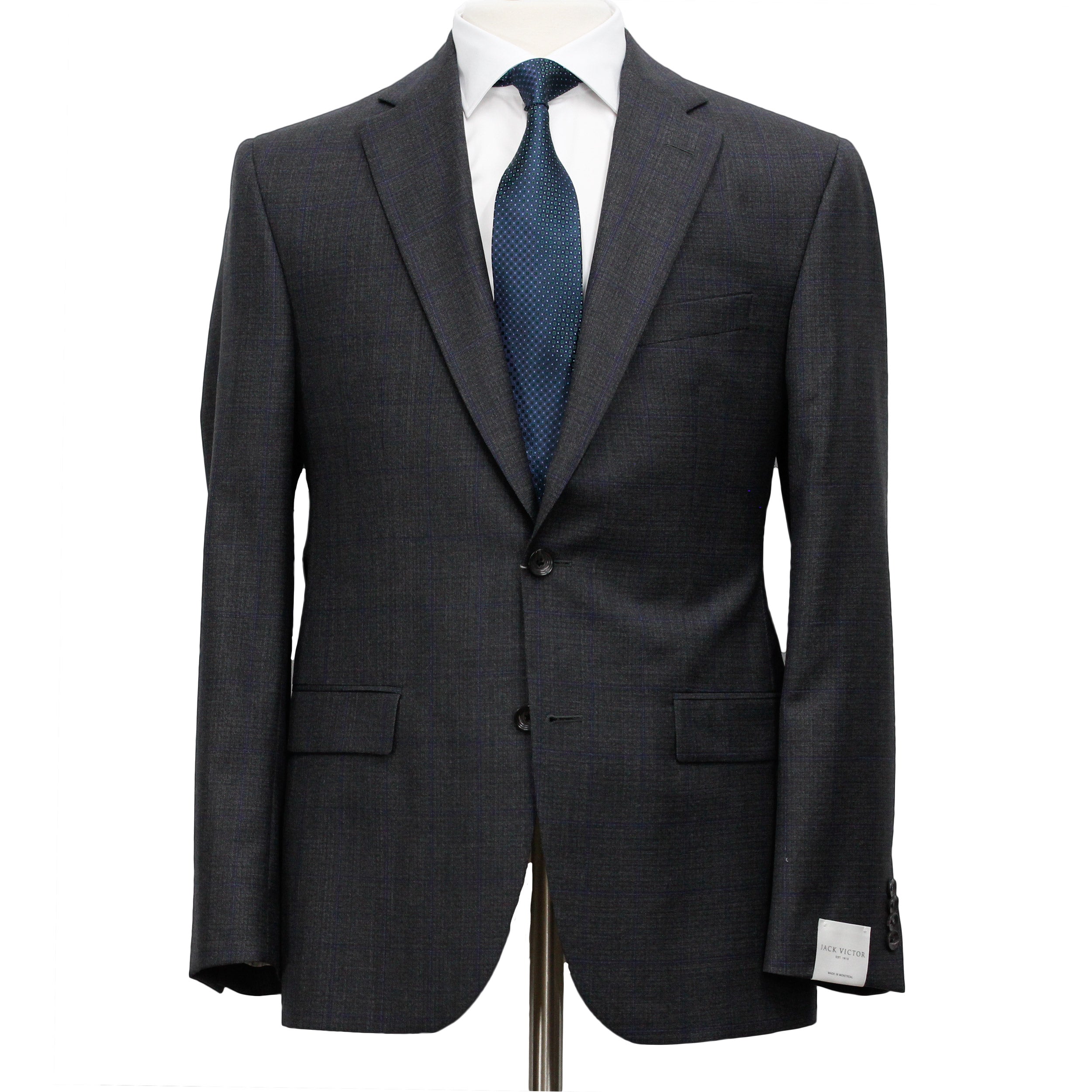 Gray and Blue Neat Check Esprit Modern Fit Suit - Jack Victor - Boutique Jacques International