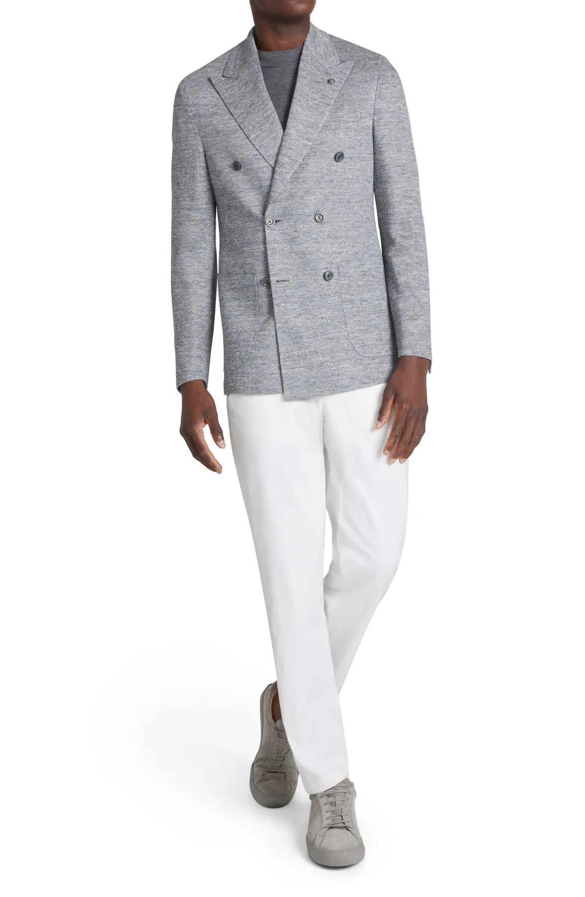 Double breasted 2025 knit blazer