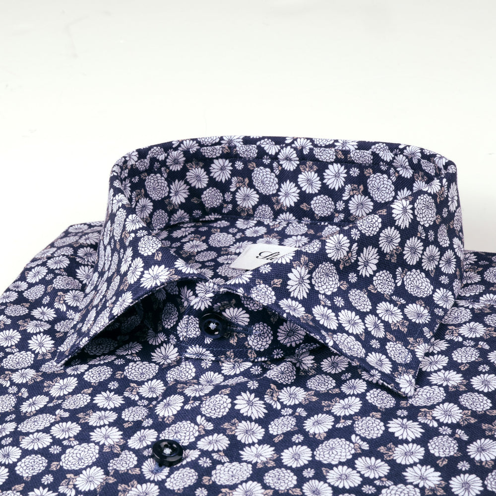 Navy Floral Fitted Body Shirt - Stenströms - Boutique Jacques International