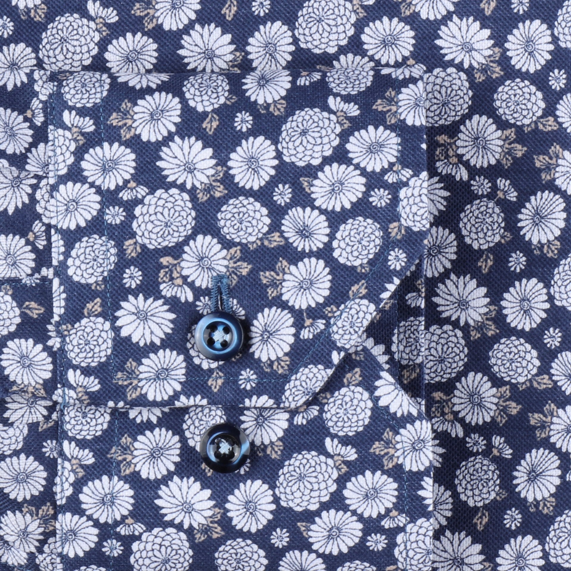 Navy Floral Fitted Body Shirt - Stenströms - Boutique Jacques International