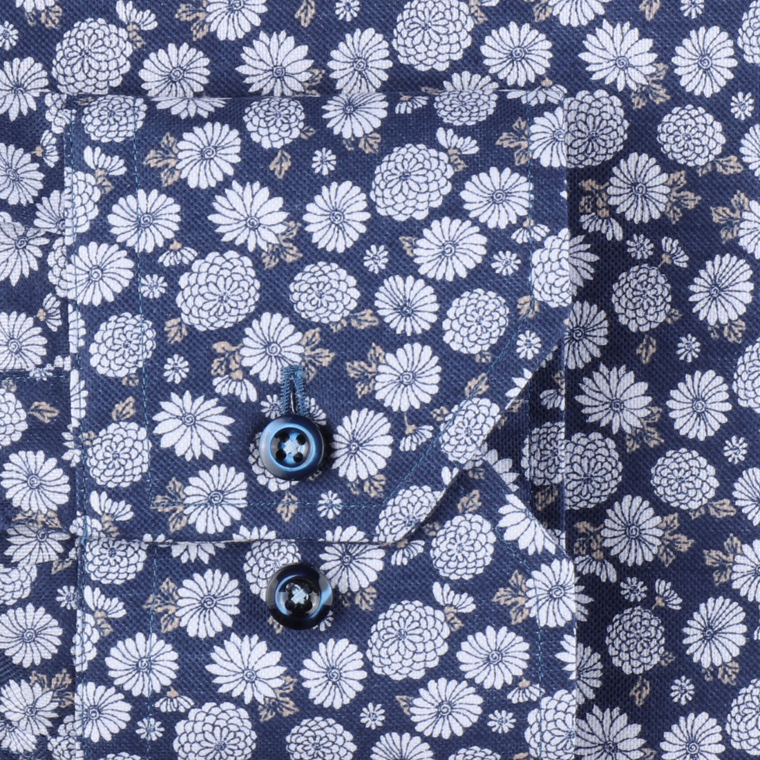 Navy Floral Fitted Body Shirt - Stenströms - Boutique Jacques International