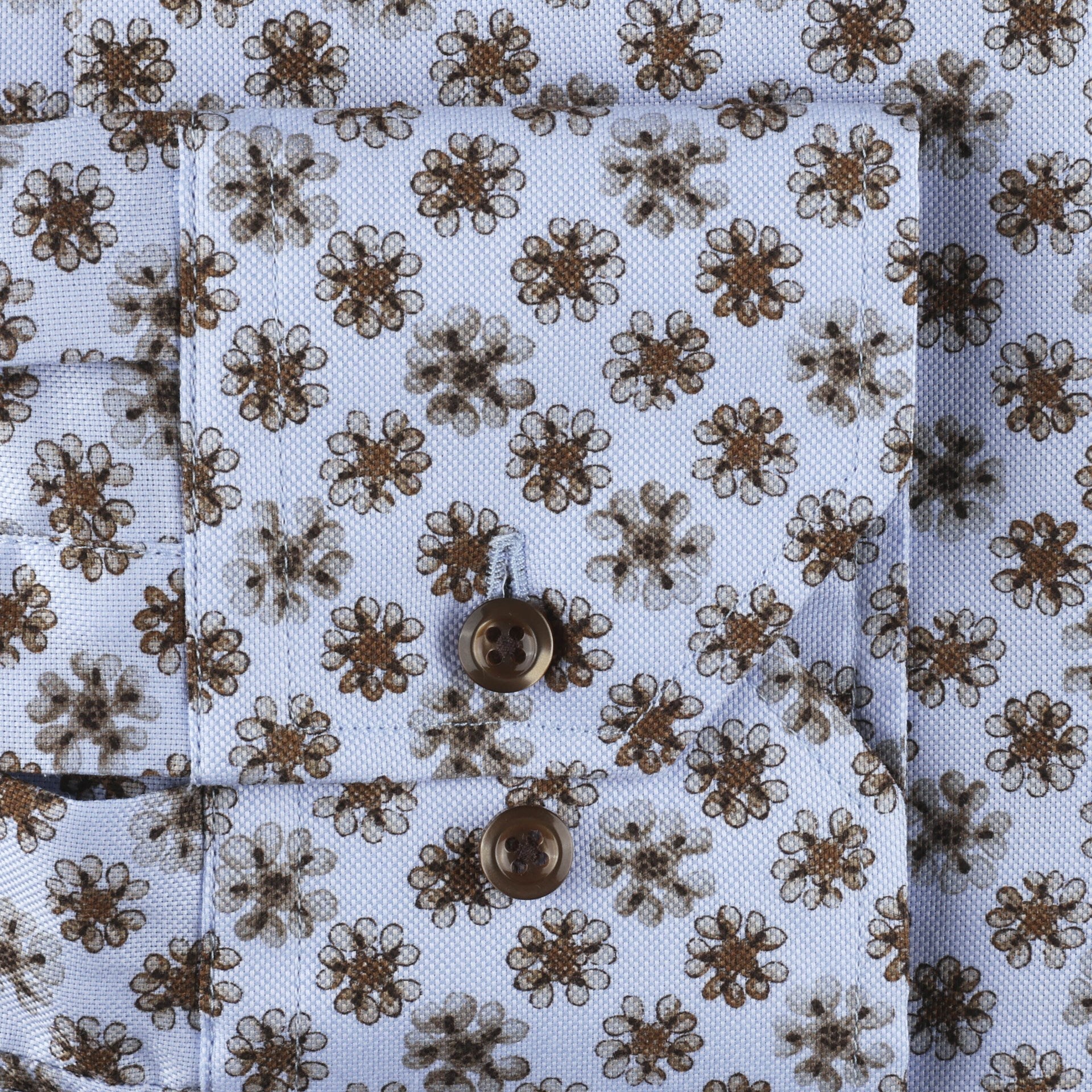 Light Blue Floral Oxford Shirt Fitted Shirt - Stenströms - Boutique Jacques International