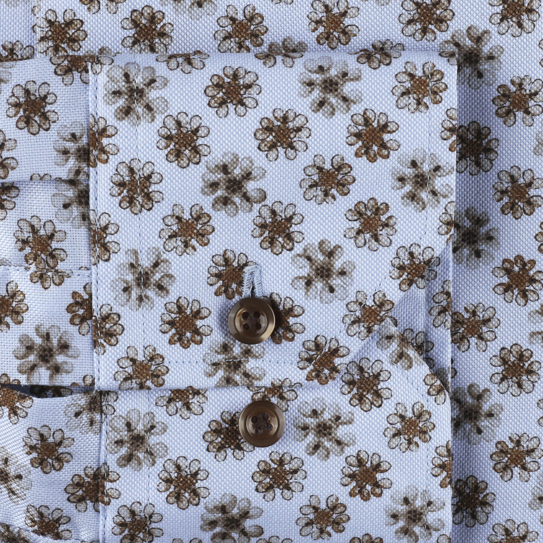 Light Blue Floral Oxford Shirt Fitted Shirt - Stenströms - Boutique Jacques International