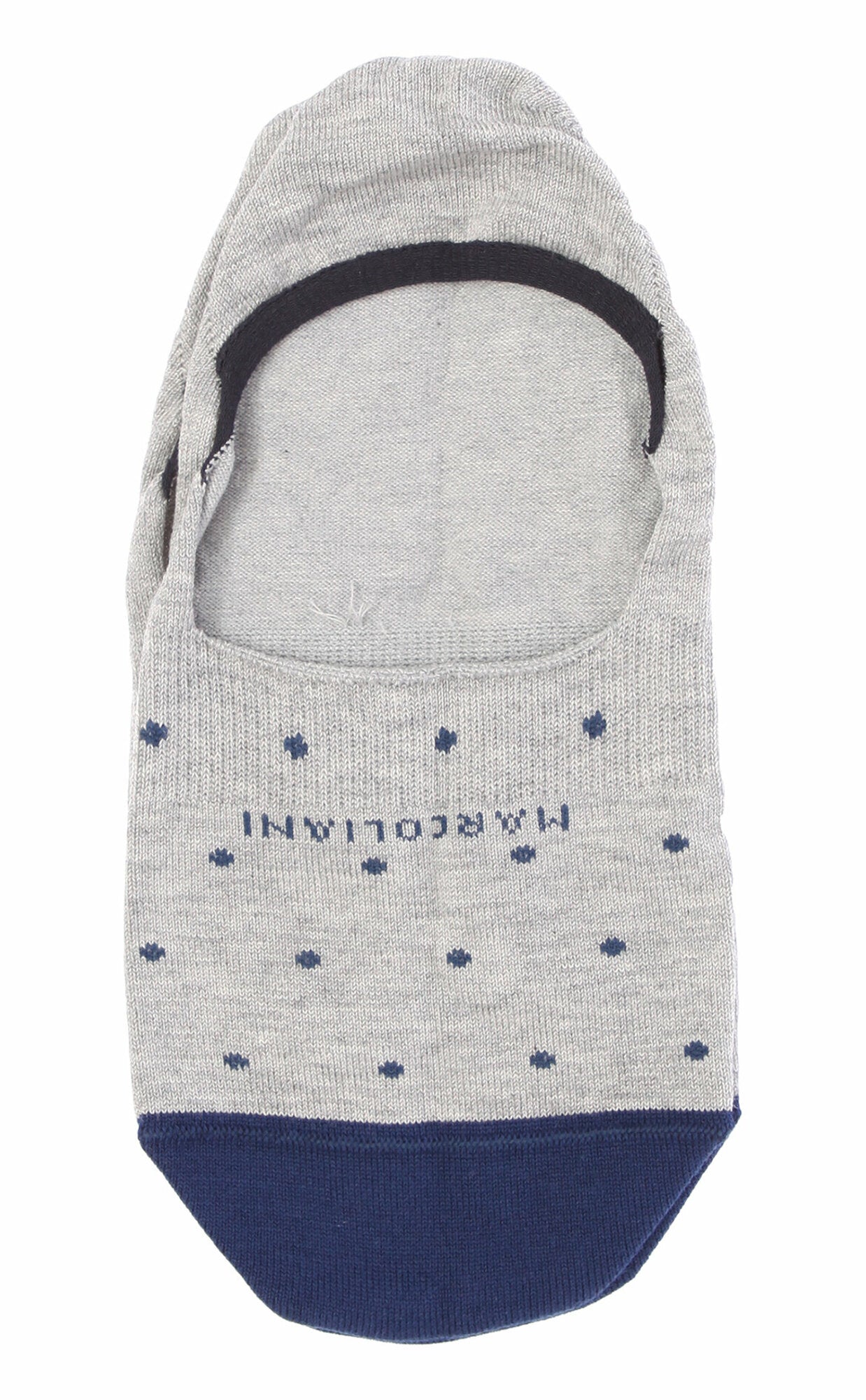 Gray Polka Dot Invisible Touch Pima Cotton No-Show Socks - Marcoliani - Boutique Jacques International