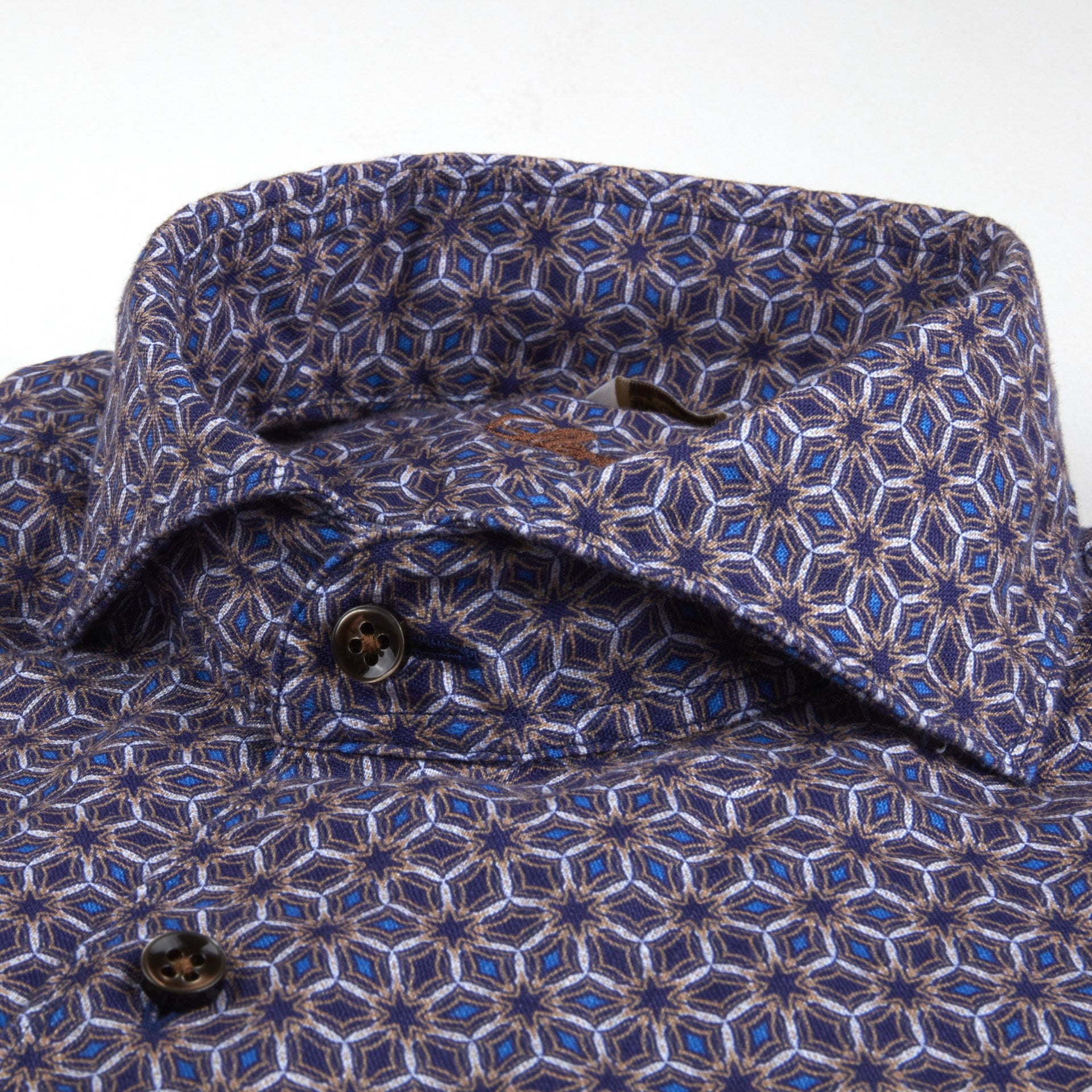 Blue Medallion Slimline Linen Shirt - Stenströms - Boutique Jacques International