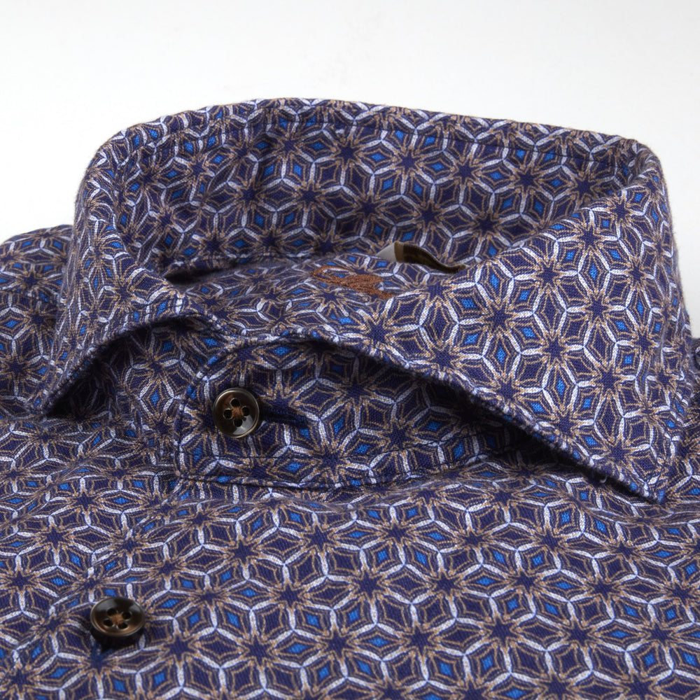 Blue Medallion Slimline Linen Shirt - Stenströms - Boutique Jacques International
