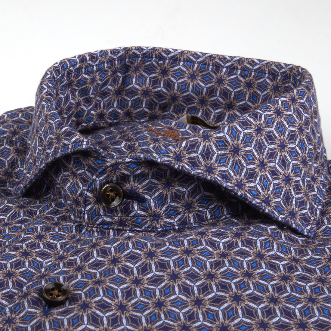 Blue Medallion Slimline Linen Shirt - Stenströms - Boutique Jacques International