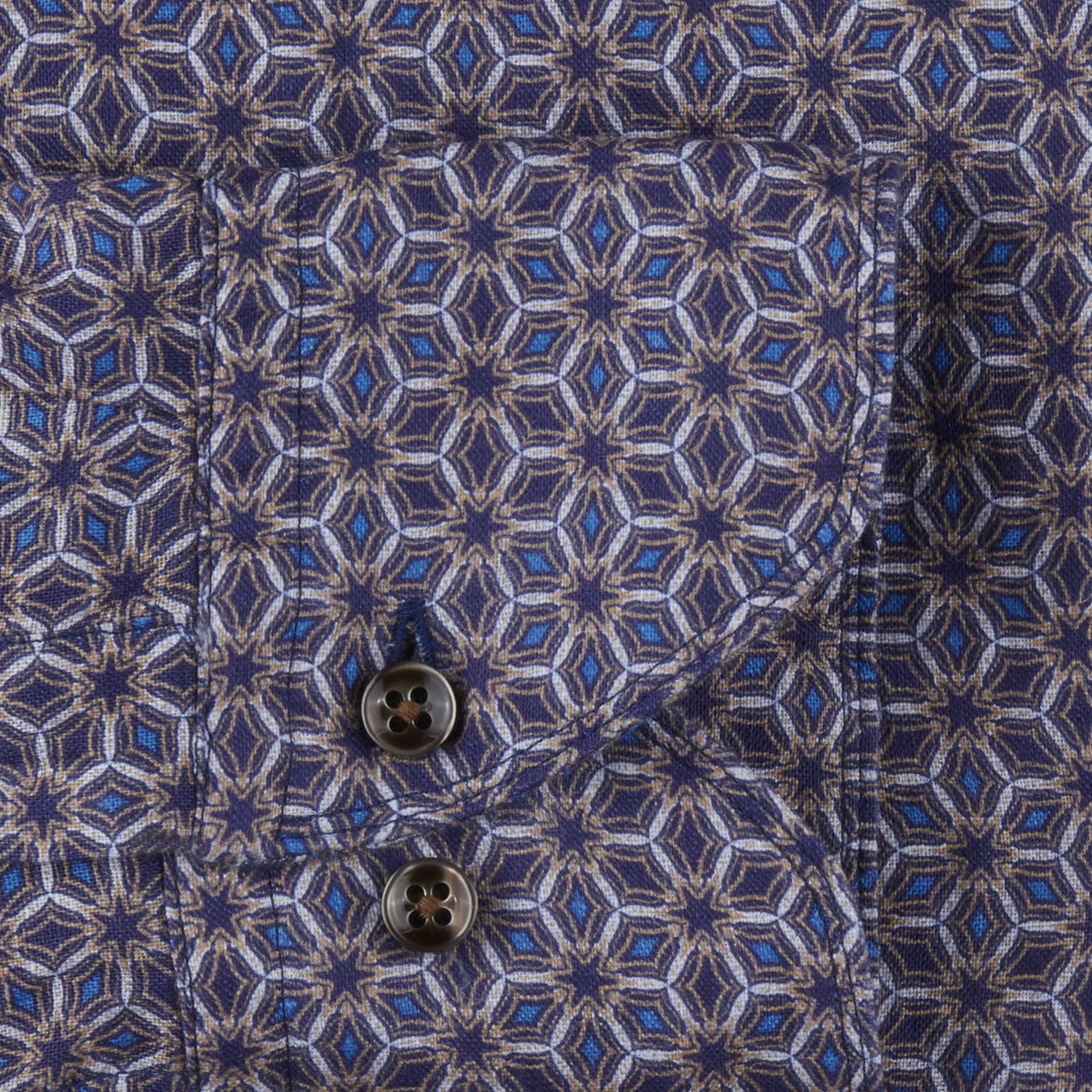 Blue Medallion Slimline Linen Shirt - Stenströms - Boutique Jacques International