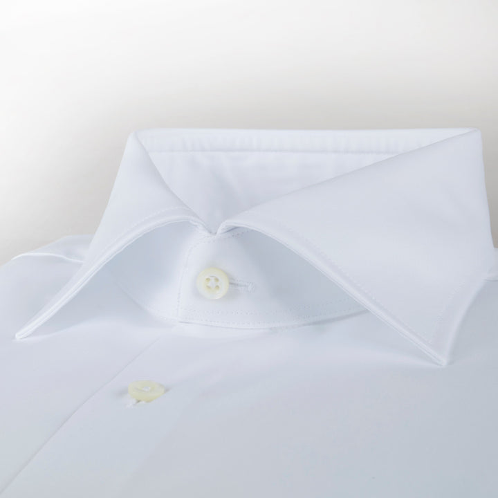 White Slimline Shirt In Superior Twill - Stenströms