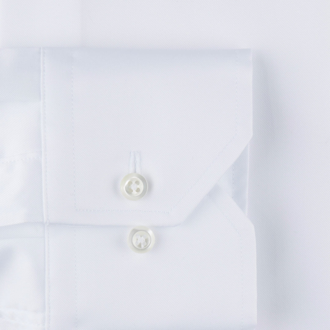 White Slimline Shirt In Superior Twill - Stenströms